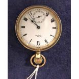 A Waltham gold plated open face Pocket Watch, white dial, Roman numerals, subsidiary seconds dial at