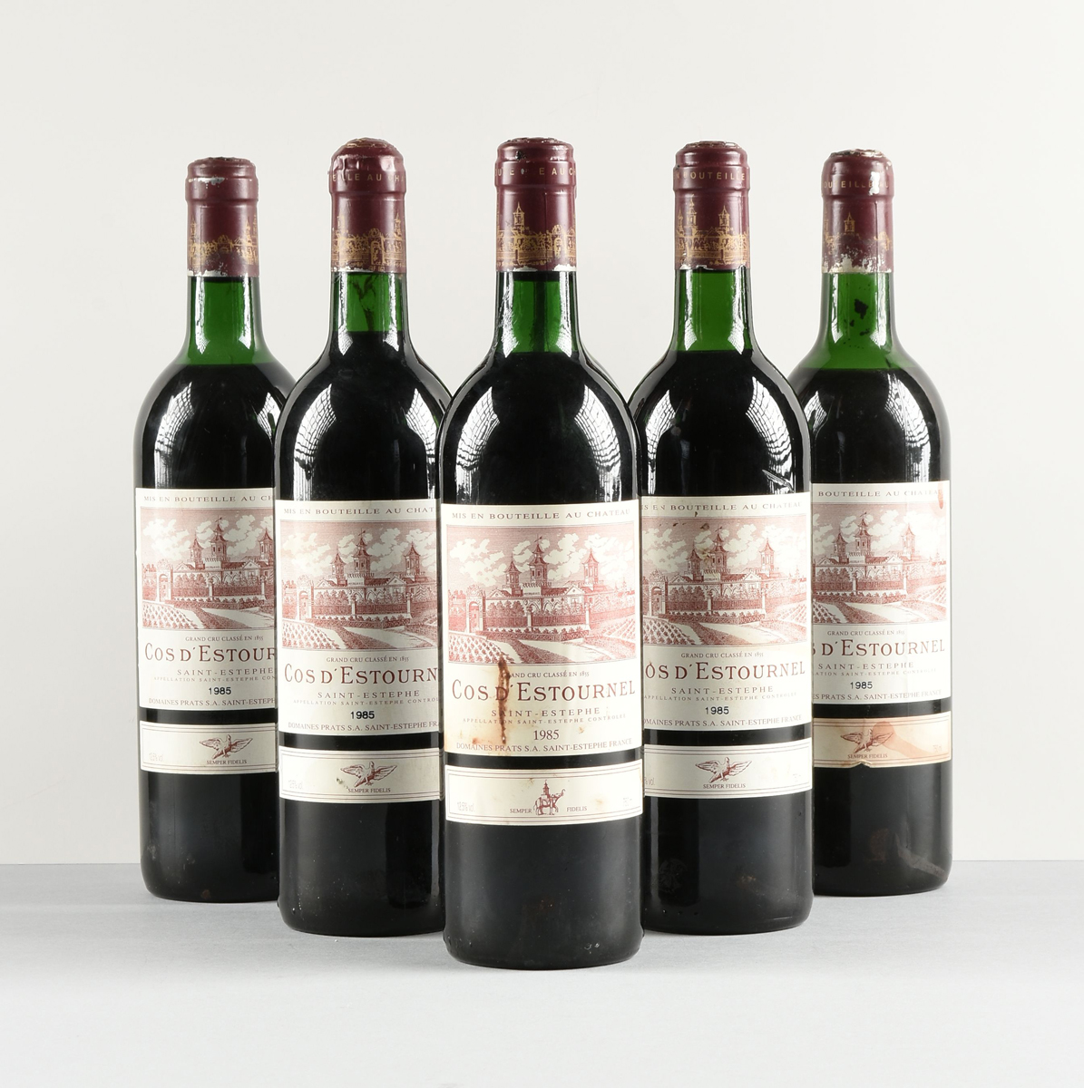 A GROUP OF SIX BOTTLES OF 1985 SAINT ESTÃ‰PHE COS D'ESTOURNEL WINE, all 750ml bottles. All labels - Image 2 of 8