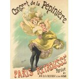 ALFRED CHOUBRAC (French 1853-1902) A LITHOGRAPH, "Concert de la Pepiniere - Paris Retroussé Revue