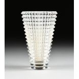 A BACCARAT CUT CRYSTAL VASE IN THE "EYE" PATTERN, FRENCH, EARLY 21ST CENTURY, of tapering conical