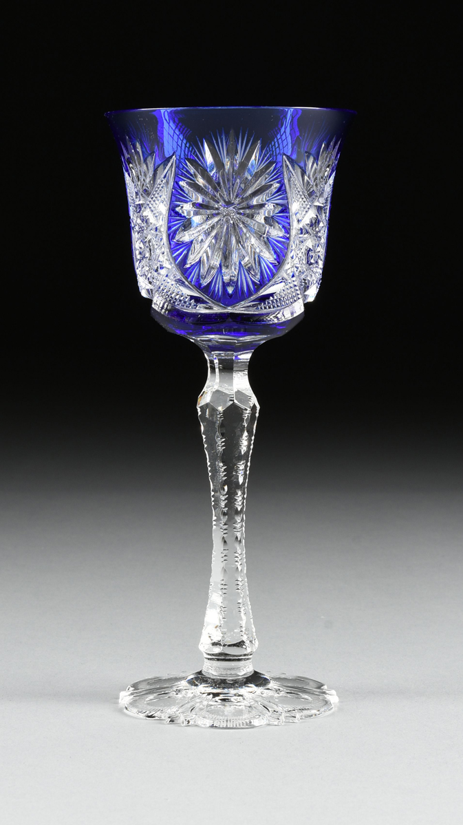 A GROUP OF FIVE CONTINENTAL FLASHED AND CUT CRYSTAL WINE GLASSES, CIRCA 1900-1920, comprising a - Image 2 of 25