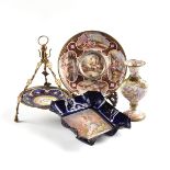 A GROUP OF FOUR AUSTRIAN PAINTED ENAMEL SILVER AND METAL WARES, LATE 19TH/ EARLY 20TH CENTURY,