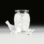 A GROUP OF THREE LALIQUE CRYSTAL ITEMS, WINGEN-SUR-MODER, FRANCE, LATE 20TH CENTURY, comprising a