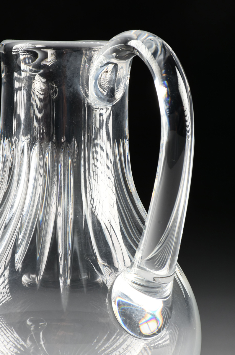 A BACCARAT CUT CRYSTAL WATER PITCHER IN THE "MASSENA" PATTERN, FRENCH, DESIGNED 1979, comprising a - Image 3 of 5