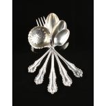 A FORTY PIECE SET OF DOMINICK & HAFF STERLING SILVER FLATWARE IN THE "MAZARIN" PATTERN, NEW YORK,