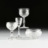 A GROUP OF FOUR ENGLISH AND AMERICAN BRILLIANT CUT CRYSTAL VESSELS, CIRCA 1890-1905, comprising a