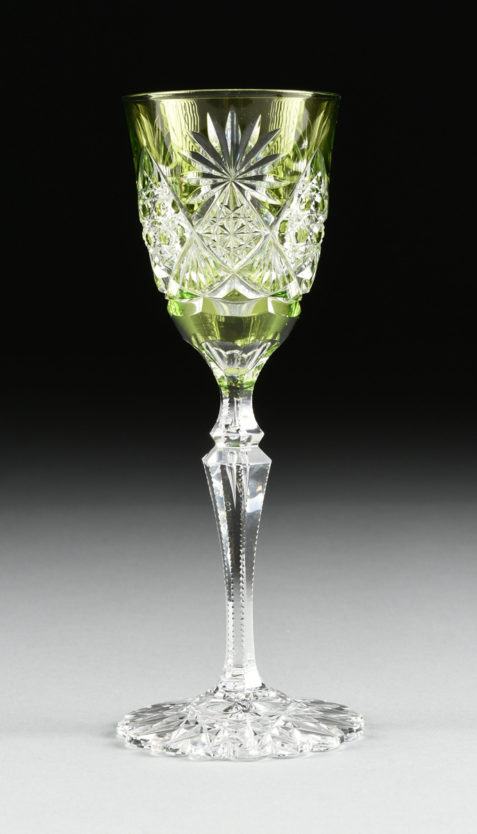 A GROUP OF FIVE CONTINENTAL FLASHED AND CUT CRYSTAL WINE GLASSES, CIRCA 1900-1920, comprising a - Image 7 of 25