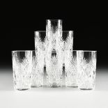A SET OF EIGHT CRISTALLERIE ST. LOUIS CUT CRYSTAL HIGH BALL GLASSES IN THE "FLORENCE (PINEAPPLE