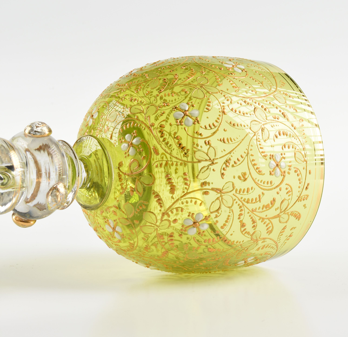 A GROUP OF TWO BOHEMIAN WINE GLASSES, CIRCA 1890-1910, comprising a wine glass with ovoid olive - Image 10 of 12