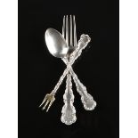 A GROUP OF SEVENTEEN PIECES OF WHITING MANUFACTURING CO. STERLING SILVER FLATWARE IN THE "LOUIS