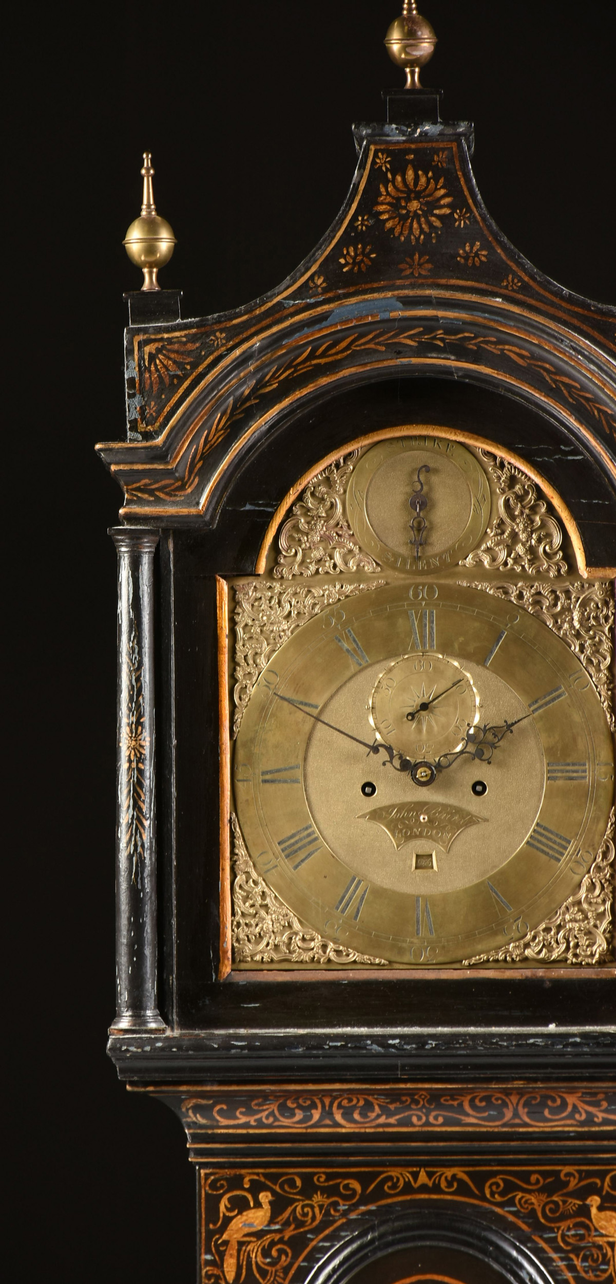 A GEORGE III (1760-1820) JAPANNED CHINOISERIE TALL CASE CLOCK, BY JOHN BAIRD (Active 1770-1830), - Image 3 of 11