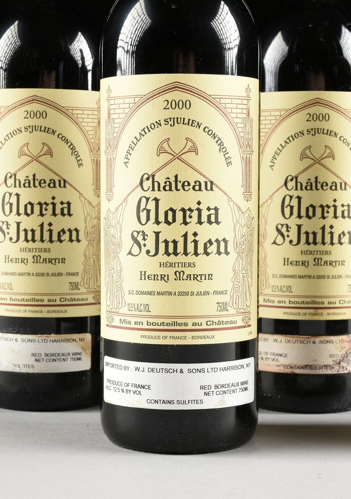 FOUR BOTTLES OF 2000 CHATEAU GLORIA ST. JULIEN, BORDEAUX BLEND, FRANCE, 750ml bottles. Condition: - Image 2 of 9
