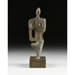 EUROPEAN SCHOOL (Mid 20th Century) A SCULPTURE, "Standing Figure," signed in bronze, raised on a