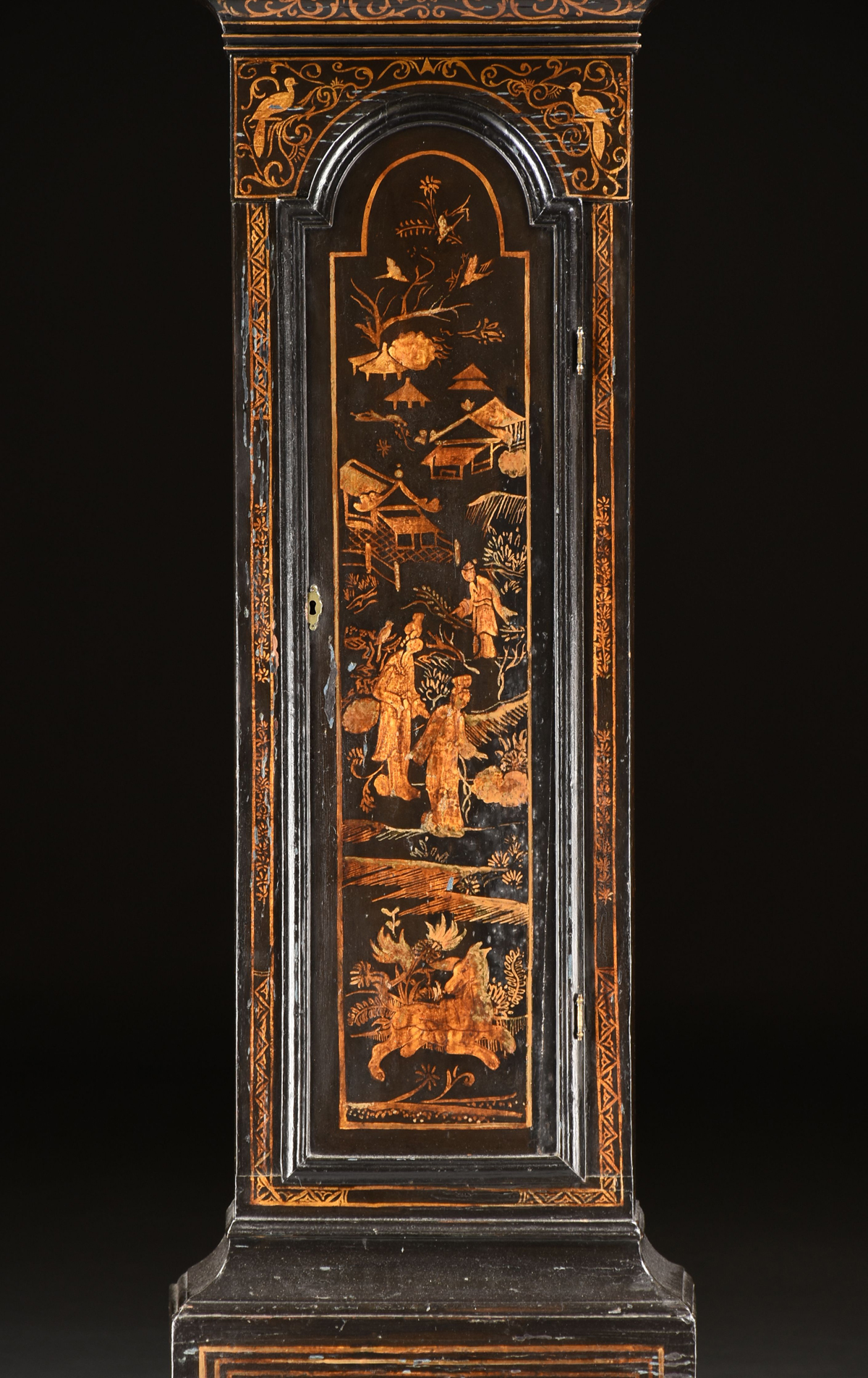 A GEORGE III (1760-1820) JAPANNED CHINOISERIE TALL CASE CLOCK, BY JOHN BAIRD (Active 1770-1830), - Image 5 of 11