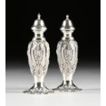 A PAIR OF GRAFF, WASHBOURNE AND DUNN STERLING SILVER SALT CASTERS, NEW YORK, NEW YORK, CIRCA 1909,