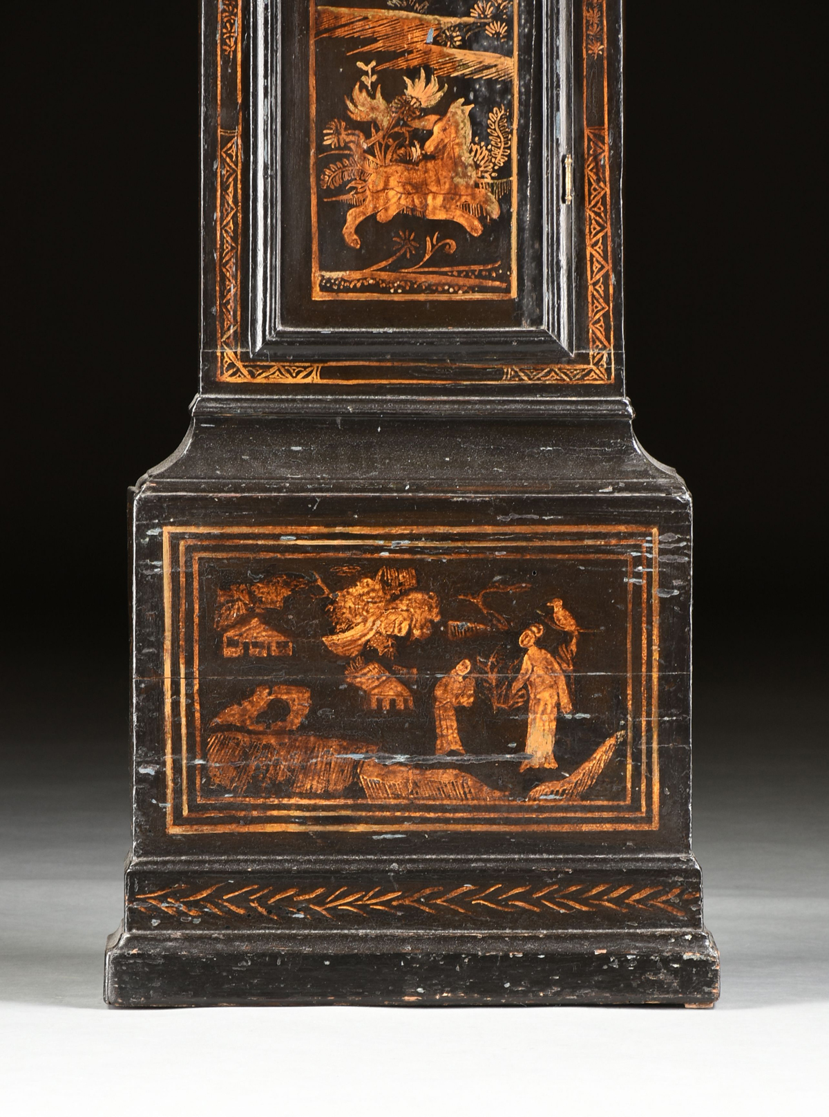 A GEORGE III (1760-1820) JAPANNED CHINOISERIE TALL CASE CLOCK, BY JOHN BAIRD (Active 1770-1830), - Image 6 of 11