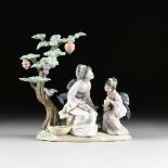 A LLADRÃ“ PORCELAIN FIGURINE, "A Mother's Way," MODEL NUMBER 5946,SPANISH, 1992, painted and