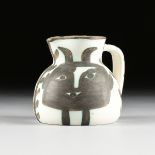 PABLO PICASSO (Spanish 1881-1973) A GLAZED EARTHENWARE PITCHER "PICHET TETE CARREE," MADOURA