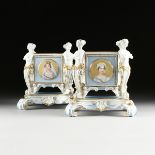 A PAIR OF MEISSEN STYLE GILT AND POLYCHROME ENAMEL DECORATED PORCELAIN JARDINIERES, LATE 20TH