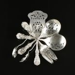 A GROUP OF SEVEN REED & BARTON STERLING SILVER LARGE SERVING UTENSILS IN THE "FRANCIS I" PATTERN,