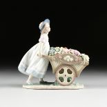 A LLADRÃ“ PORCELAIN FIGURINE, "LOVE'S TENDER TOKEN," SPANISH, 1997, painted and glazed porcelain,