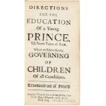 Du Moulin, Peter (1601-1684) Directions for the Education of a Young Prince. London: Printed for