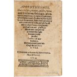 Erasmus, Desiderius (d. 1536) Apophthegmes, that is to saie, prompte, quicke, wittie and sente[n]