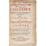 Boyle, Robert (1627-1691) Experiments and Considerations Touching Colours. London: Printed for Henry