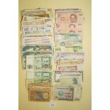 A quantity of world banknotes