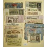 A quantity of early 20th century German banknotes