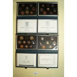 Four Royal Mint Issue United Kingdom Proof Coin Collections - dates include: 1986, 1987, 1988 and