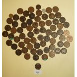 A quantity of British copper/bronze pennies Victorian through to Eliz II, several George V Heaton