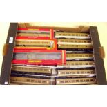A Hornby Mallard loco R304, boxed and eleven carriages, two boxed