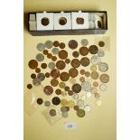 A quantity of world coins mainly British with pre-decimal and decimal. Examples from other countries