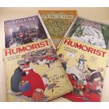 Two copies of The Humourist Magazine Christmas numbers for 1936 and 1937, colour covers by W Heath