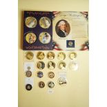 Collection of Windsor Mint, portraits of The Queen, 9 total plus two 70 mm portrait of Princess