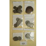 A quantity of Turkish coins (Ottoman Turks) presented in display packs with descriptions - six packs