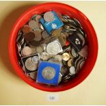 A quantity of world coinage from 18th and 19th centuries plus some euros - including examples