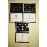 Three Royal Mint Issue United Kingdom Proof Coin Collections - dates include: 1983, 1984 and 1985 in