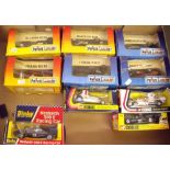 A group of ten Grand Prix racing cars including Corgi, Dinky and Polistil examples - boxed