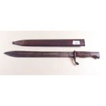 A German WWI bayonet marked Rich A Herder Solingen, Mundlos and Co Magdeburg, blade marked DV18 with