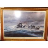 Robert Taylor - print of HMS Kelly (Lord Mountbattens WWII Destroyer) - 33 x 52cm