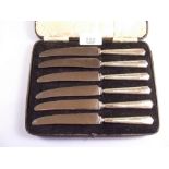 A set of six silver handled tea knives by William Young, Sheffield, 1938