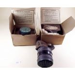 Three Henley gas masks - two boxed