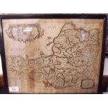 A 17th map of the county of Somerset by Richard Blome - 27 x 34cm