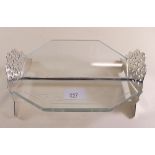 An Art Deco silver plated and glass sandwich holder