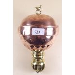 A Victorian spherical copper cooking mould