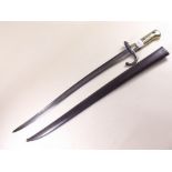 A French St Etienne 1874 Chassepot rifle bayonet with engraving to blade