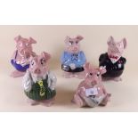 A full set of five Nat West piggy banks