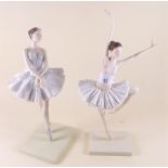 Two composition ballerina figures - 34cm